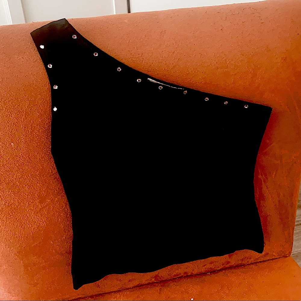 One shoulder black tank size S